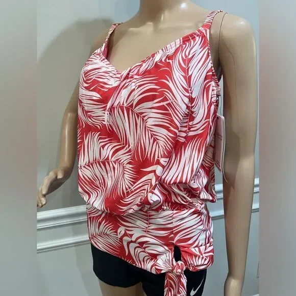 NWT COCO REEF Women's Contours Clarity Bandeau Printed Tankini Top - Picture 5 of 6